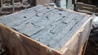 DECOR STONES LEDGER Panneaux de revêtement mural décoratifs en quartzite fin, finition bruta, empilés à sec, couleur Monsoon Black, 5
