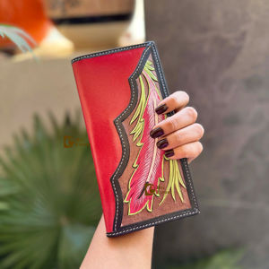 Cartera larga con estampado de animales RFID para hombre, herramientas manuales, estilo occidental, gran oferta, moda elegante, Color turquesa, soporte para efectivo, regalo para él - Product Image 1