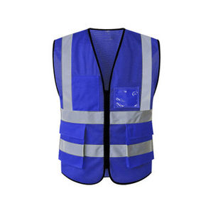 Gilet de sécurité réfléchissant de classe 2 ANSI avec poches, haute visibilité, pour travaux de construction, arpenteur, fermeture éclair, crochet et fourrure - Product Image 4