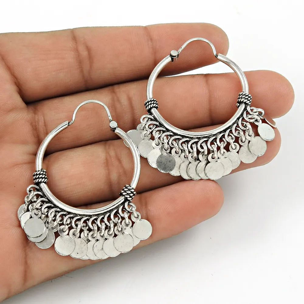 Boucles d'oreilles en argent massif S925 pour femmes, boucles d'oreilles fines faites à la main, vente en gros, boucles d'oreilles fabricant de bijoux