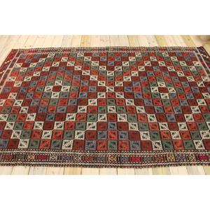 Grand tapis vintage 5,5x9,4 pieds, tapis turc en laine rouge uni - Product Image 2