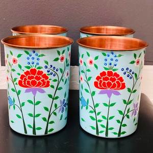 Vaso de cobre de acero inoxidable de primera calidad, vajilla de Metal duradera, exportador indio hecho a mano - Product Image 1