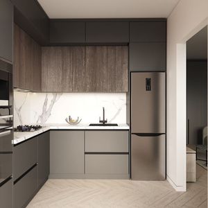 Sanyang Modern Particle Board Frameless RTA Wood Designer Solid Wood <b>Melamine</b> Kitchen Cabinets Complete <b>Sets</b> - Product Image 6