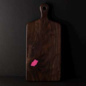 Best Selling Walnut <b>Wood</b> <b>Serving</b> Board With Handle Pink Epoxy Design Decorative <b>Platter</b> For Kitchen Dining And Gifting Use - Product Image 2