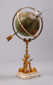 Timeless brass nautical armillary with compass engraved pedestal and celestial rings for traditional home styling - Product Image 5