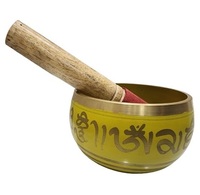 Cuenco tibetano antiguo de bronce con color azul, grabado o martillado, para la salud y un sonido mágico.