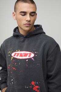 OEM gris délavé à l'acide couleur haute qualité grande taille sweat à capuche en coton unisexe hiver impression personnalisée logo hommes pull à capuche 2025 - Product Image 6