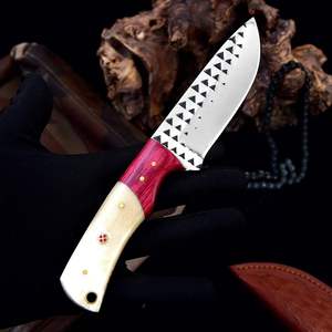 Couteaux de vente entière personnalisables OEM de qualité supérieure Couteau de chasse classique fabriqué à la main avec manche en os véritable en acier au carbone - Product Image 3