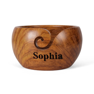 Cuenco de hilo de palisandro personalizado, organizador de ganchillo y tejido a mano, cuenco de hilo, regalo de Navidad funcional - Product Image 1