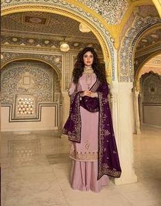 Dhwaja Export Salwar Kameez ethnique pour femme en organza lourd, semi-cousu, avec travail intérieur, haut et dupatta, séchage rapide, toutes saisons, mariage - Product Image 5