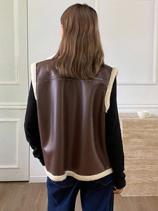 เสื้อโค้ทหนังแกะแท้สำหรับผู้หญิง, เสื้อแจ็คเก็ตคอปกดีไซน์หนังแกะแท้เสื้อโค้ทระบายอากาศได้พร้อมกระบวนการสำเร็จรูปตามสั่ง - Product Image 6