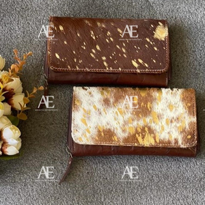 Elegante bolso de mano de piel de vaca auténtica, monedero metálico de moda para mujer, bolso de mano informal de moda para mujer - Product Image 2