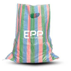 Precio barato hecho en Vietnam, bolsa de PP personalizada tejida colorida, bolsa de saco de arena industrial duradera de 50Kg, sacos de PP con asas de corte en D - Product Image 3