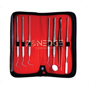 Best Quality <b>Teeth</b> Cleaning <b>Plaque</b> <b>Removal</b> Kit Non-Magnetic Stainless Steel Reusable 7-Piece Dental Tool Set By Zonedge - Product Image 3