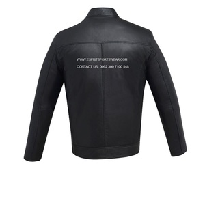 Chaqueta de invierno para hombre de calle alta de cuero genuino Slim Fit Stand forro de viscosa transpirable personalizable chaqueta de piel de Oveja Negra - Product Image 6