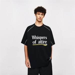 Pull en jersey de coton lourd de haute qualité, nouveau modèle OEM, épaules tombantes, coupe ample, lettres surdimensionnées, longueur standard, col rond - Product Image 1