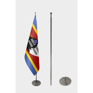 Custom Eswatini Indoor <b>Flag</b> with Digital Printing Aluminum <b>Pole</b> Custom Logo on Silk or Polyester - Product Image 2