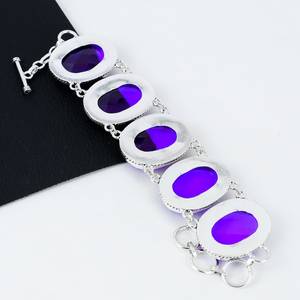 <b>Alexandrite</b> Gemstone Handmade 925 Sterling Silver Bracelet 925 Stamped <b>Alexandrite</b> Jewelry Purple Color Jewelry Gifts For Love - Product Image 5