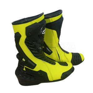 Bottes de moto professionnelles mi-mollet légères en cuir véritable, nouveau style, fermeture éclair, conception personnalisée, service OEM - Product Image 1