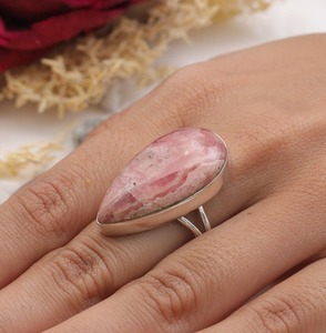 925 Stamped Best Quality Solid Designer Jewelry 925 Sterling Silver Gemstone Handmade Spinner Rhodo Chrosite <b>Ring</b> Jewelry - Product Image 2