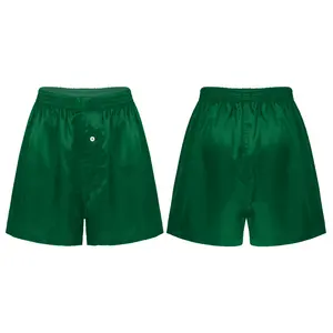 Boxers verdes de cetim, roupa de dormir