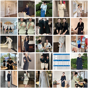 Traje de Vestir Profesional de Alta Gama para Azafatas, Elegante y Transpirable, 100% Poliéster, Largo hasta la Rodilla, para Salón de Belleza - Product Image 6