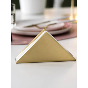 Porte-serviettes en métal doré de designer conçu pour transformer des tables ordinaires en superbes présentoirs de salle à manger élégants et fonctionnels - Product Image 2