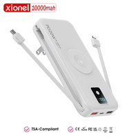 Chargeur rapide 22,5 W avec câble intégré, prise secteur, batterie Li-Polymère portable 10000 mAh, affichage LED, Power Bank pour iPhone