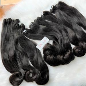 Extensiones de Cabello Humano Vietnamita Virgen Remy de Grado Superior, Doble Trama a Máquina, con Cutícula Alineada, Súper Doble Trama, Color Negro Natural, Venta al por Mayor - Product Image 1
