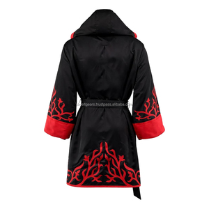 Ensemble de Robes de Boxe Personnalisées en Satin à Capuche pour la Cérémonie du Ring – Vêtements de Boxe Respirants de Haute Qualité – Vente en Gros - Product Image 2