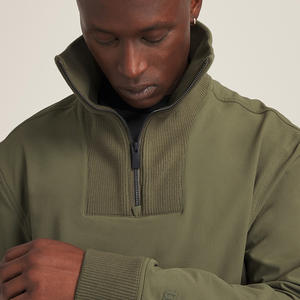 High Quality Custom <b>Fleece</b> Sweatshirt Hooded <b>Quarter</b> <b>Zip</b> Embroidered Custom Logo Eco-Friendly Golf Streetwear Pullover Winter - Product Image 6