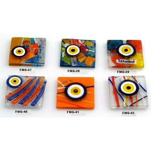 Aimant de réfrigérateur en verre de 5x5 cm Evil Eyes Unique et élégant - Product Image 2