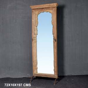 Handmade Vintage Floor Mirror <b>Frame</b> Modern Rustic <b>Arch</b> Design Stand for Home Wall Dressing Use for Hotels Home Decorations - Product Image 4