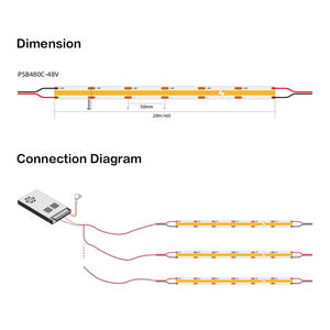 Tira LED COB de 24V de Alta Eficiencia / Wi-Fi Habilitado IP20 Ra90 CRI 5m de Longitud Baja Corriente Funcionamiento en Frío Blanco Cálido - Product Image 3
