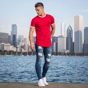 เสื้อยืดสำหรับผู้ชายเสื้อยืดผ้าโพลีเอสเตอร์แห้งเร็วเสื้อยืดออกกำลังกายและกางเกงขาสั้นชุดออกกำลังกายเสื้อ100% ฟิตเนสยิมสำหรับผู้ชาย - Product Image 5