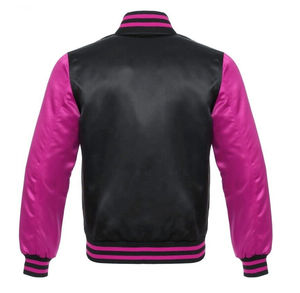 Chaqueta universitaria de satén Chaquetas universitarias con logotipo personalizado para hombre Chaqueta de béisbol informal de manga larga a la moda con revestimiento bordado - Product Image 5