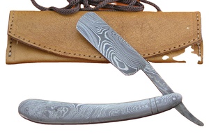 Belleza instrumento maquinilla de afeitar Damasco hoja recta Damasco de navaja de afeitar de seguridad mejor calidad de acero inoxidable CE aprobado - Product Image 6