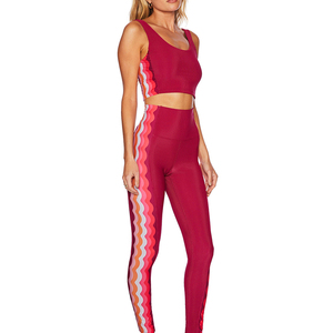 Conjunto Deportivo de Yoga para Mujer, sin Mangas, de Cintura Alta, sin Costuras, para Gimnasio, al por Mayor, Nueva Moda - Product Image 3