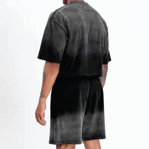 Nouvelle Collection 2026 – Ensemble Décontracté Homme 2 Pièces : T-shirt Épaules Tombantes et Short Assorti – Tenue d'Été - Product Image 5