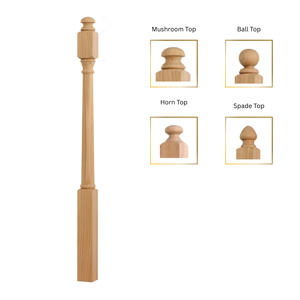 Vente en gros de poteau de qualité 4040 en peuplier champignon en bois massif meubles au design traditionnel pour tout escalier - Product Image 5