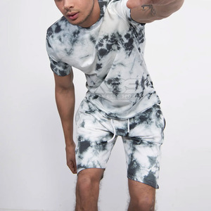 Ropa deportiva informal de verano para hombre, Conjunto de camiseta y pantalones cortos, conjuntos de ropa deportiva de manga corta con patrón sólido al por mayor - Product Image 5