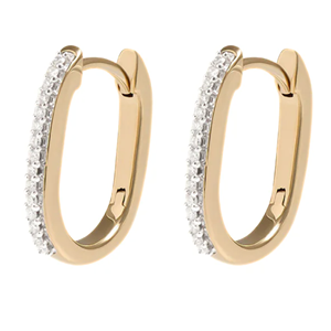 Pendiente de aro de diamante cultivado en laboratorio de forma redonda de oro rosa de 14 quilates de 1,25 quilates VS Clarity EF Color Jewelry para mujer del fabricante - Product Image 1