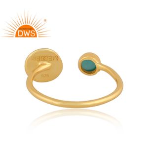 Anillo de Plata de Ley 18k con gema de ónix natural, anillo ajustable, joyería fina - Product Image 4