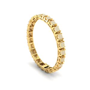 Iced Out VS1 Moissanite Or Jaune Diamant Taille Ronde Fête De Mariage À La Mode Tennis Bracelet Unisexe En Argent Sterling 925 - Product Image 6