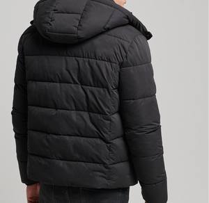 แจ็กเก็ตขนเป็ดมีฮู้ดเข้ารูปสำหรับผู้ชายปรับแต่งได้สไตล์ได้มีซิปแบบลำลองผ้าไนลอน/ผ้าฝ้ายระบายอากาศได้ดีปรับแต่งได้สำหรับฤดูหนาว - Product Image 3