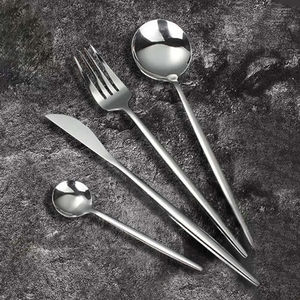 Ensemble d'argenterie unique en acier inoxydable avec un design élégant, parfait pour le dessert et la table de mariage - Product Image 1