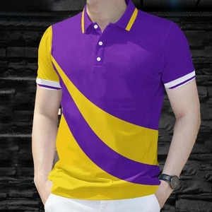 เสื้อโปโลผู้ชายลายทางหลากสีพิมพ์ลาย3D เสื้อยืดแขนสั้นเสื้อยืดกีฬาฤดูร้อน - Product Image 5