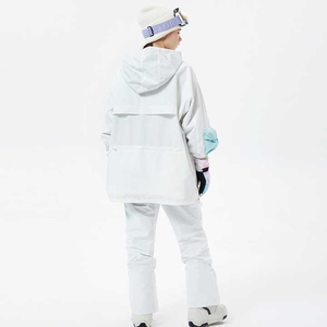Veste coupe-vent à capuche légère pour femmes de style simple imperméable à glissière imperméable avec col montant pour une utilisation en plein air en hiver - Product Image 6