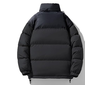 Veste matelassée en laine pour homme, capuche, style streetwear, fermeture éclair sur le devant, service OEM disponible, standard - Product Image 4