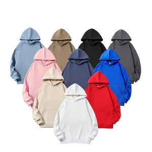 Sweat-shirt à capuche en coton oversize pour hommes, sweat-shirt uni de haute qualité grande taille Basics Hoodies mélangé pour garçons - Product Image 2